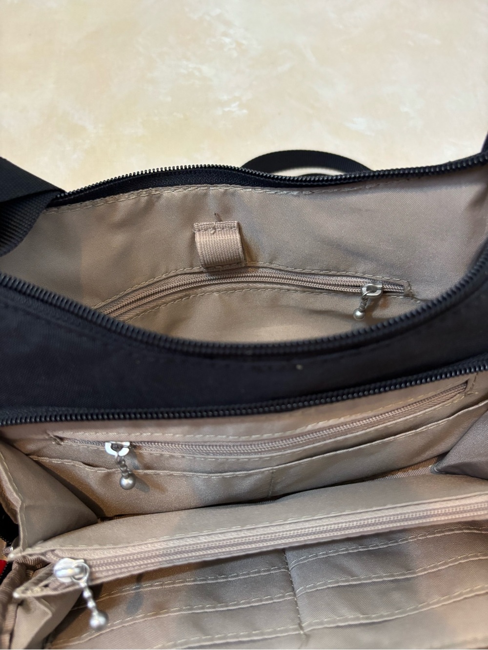 Baggallini Everyday Black Nylon Crossbody Bag with built in wallet - Picture 6 of 7